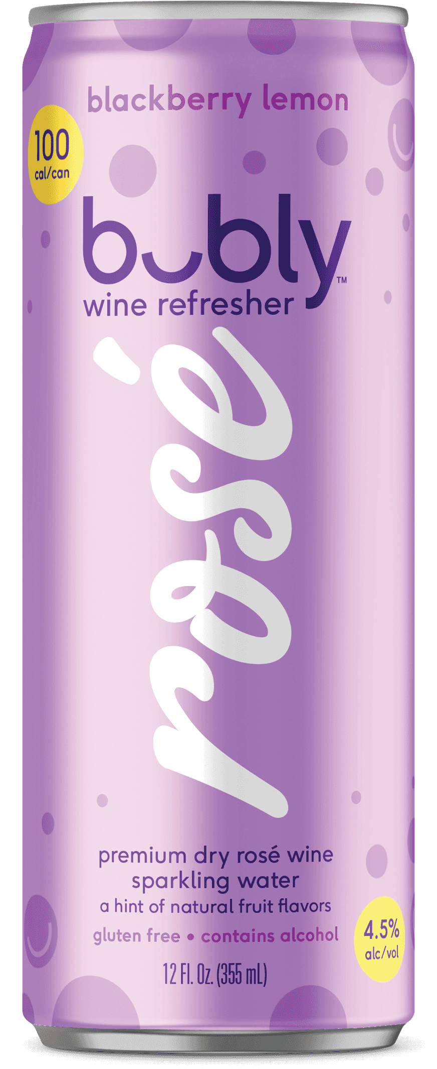 A can of Bubly Wine Refresher Blackberry Lemon