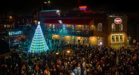 A picture of the crowd at the Keg Tree Lighting